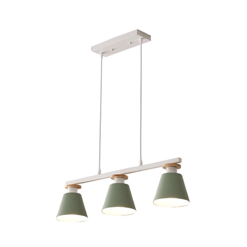 Trifle Cup Dining Room Suspension Lamp Metal 3-Light Macaron Island Pendant Light Green Clearhalo 'Ceiling Lights' 'Island Lights' Lighting' 2462153