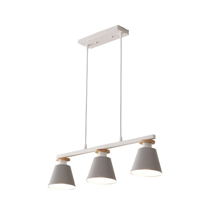Trifle Cup Dining Room Suspension Lamp Metal 3-Light Macaron Island Pendant Light Grey Clearhalo 'Ceiling Lights' 'Island Lights' Lighting' 2462156