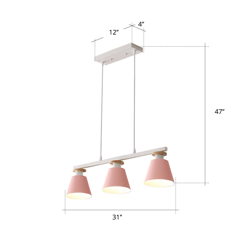 Trifle Cup Dining Room Suspension Lamp Metal 3-Light Macaron Island Pendant Light Clearhalo 'Ceiling Lights' 'Island Lights' Lighting' 2462159