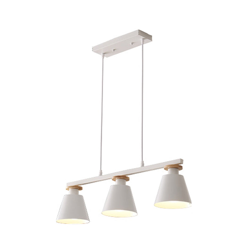 Trifle Cup Dining Room Suspension Lamp Metal 3-Light Macaron Island Pendant Light White Clearhalo 'Ceiling Lights' 'Island Lights' Lighting' 2462160