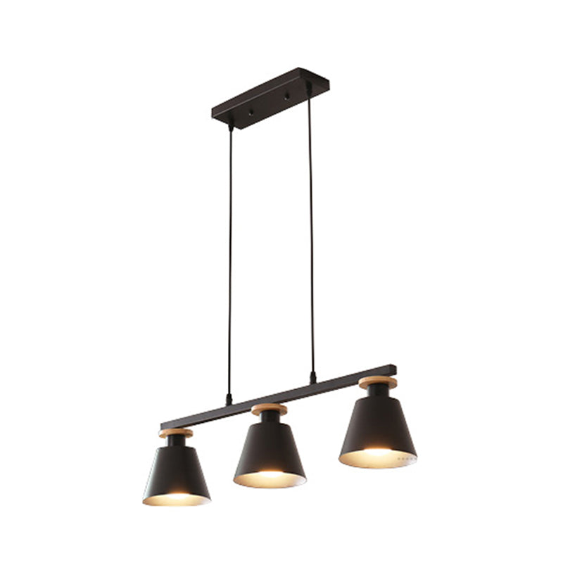 Trifle Cup Dining Room Suspension Lamp Metal 3-Light Macaron Island Pendant Light Black Clearhalo 'Ceiling Lights' 'Island Lights' Lighting' 2462162