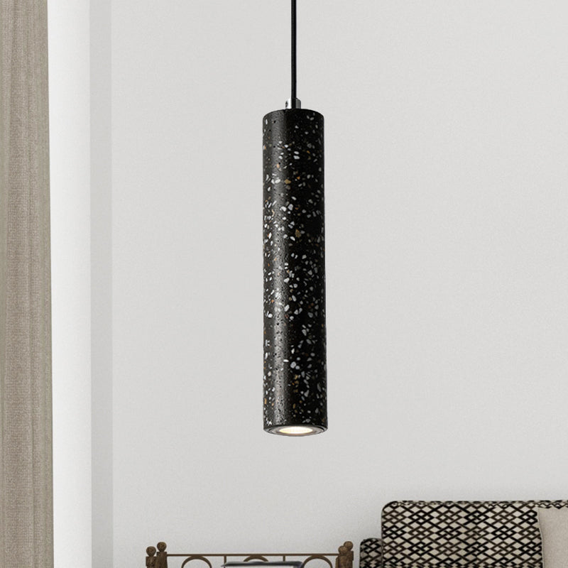 Concrete Tube Pendant Lighting Nordic 1 Light Black/White/Yellow Suspension Light Black Clearhalo 'Ceiling Lights' 'Modern Pendants' 'Modern' 'Pendant Lights' 'Pendants' Lighting' 246221