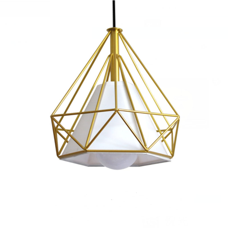 Metal Wire Cage Hanging Lamp Nordic Style Single Dining Room Ceiling Pendant Light in Gold Clearhalo 'Art Deco Pendants' 'Cast Iron' 'Ceiling Lights' 'Ceramic' 'Crystal' 'Industrial Pendants' 'Industrial' 'Metal' 'Middle Century Pendants' 'Pendant Lights' 'Pendants' 'Tiffany' Lighting' 2462219