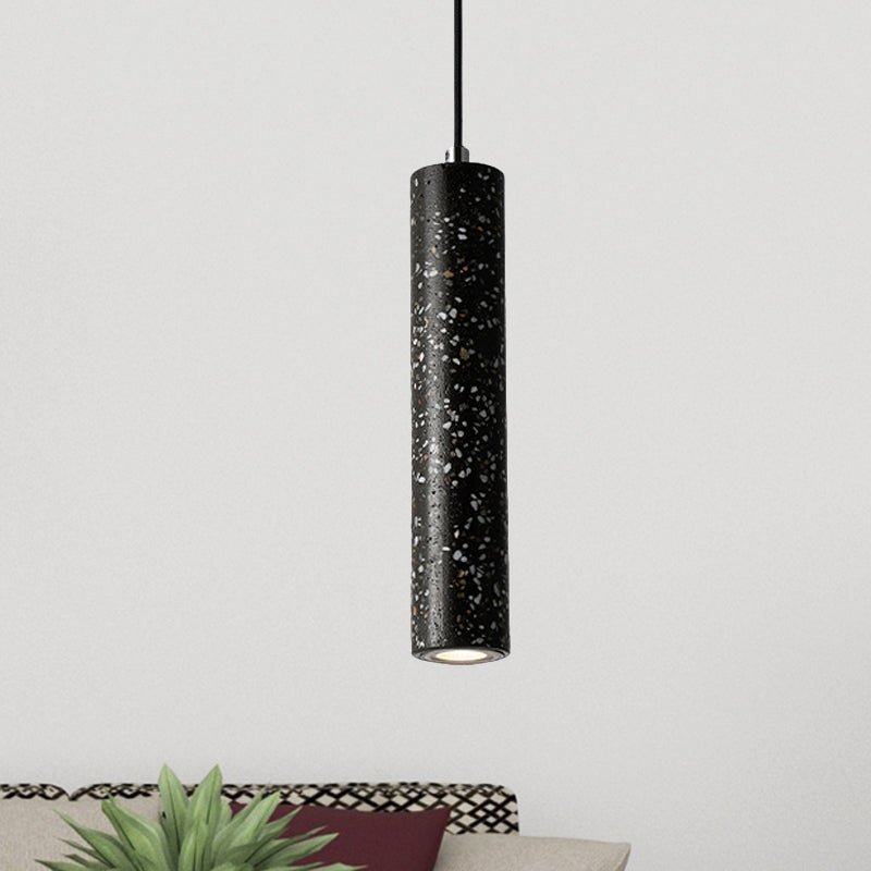 Concrete Tube Pendant Lighting Nordic 1 Light Black/White/Yellow Suspension Light Clearhalo 'Ceiling Lights' 'Modern Pendants' 'Modern' 'Pendant Lights' 'Pendants' Lighting' 246222