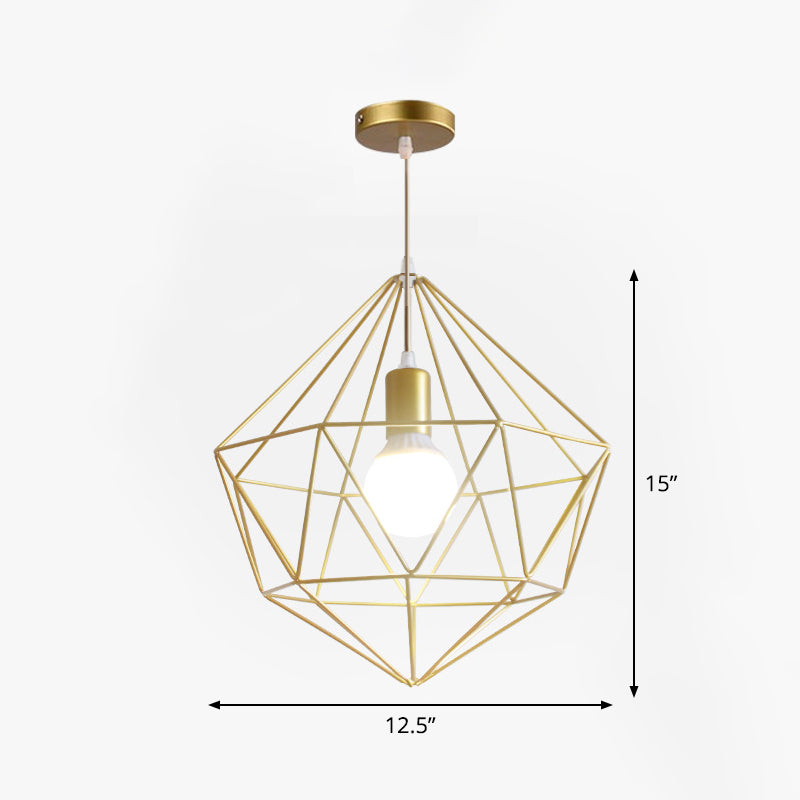 Metal Wire Cage Hanging Lamp Nordic Style Single Dining Room Ceiling Pendant Light in Gold Clearhalo 'Art Deco Pendants' 'Cast Iron' 'Ceiling Lights' 'Ceramic' 'Crystal' 'Industrial Pendants' 'Industrial' 'Metal' 'Middle Century Pendants' 'Pendant Lights' 'Pendants' 'Tiffany' Lighting' 2462223