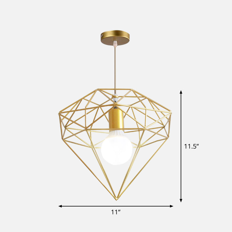 Metal Wire Cage Hanging Lamp Nordic Style Single Dining Room Ceiling Pendant Light in Gold Clearhalo 'Art Deco Pendants' 'Cast Iron' 'Ceiling Lights' 'Ceramic' 'Crystal' 'Industrial Pendants' 'Industrial' 'Metal' 'Middle Century Pendants' 'Pendant Lights' 'Pendants' 'Tiffany' Lighting' 2462234
