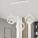 Multi-Ring Cluster Pendant Contemporary Acrylic 3/5-Head Kitchen Suspension Lamp in Warm/White/Natural Light Clearhalo 'Ceiling Lights' 'Modern Pendants' 'Modern' 'Pendant Lights' 'Pendants' Lighting' 246224