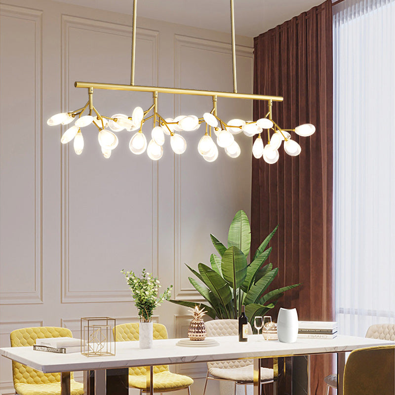 Glowworm Island Lighting Fixture Simplicity Acrylic 36 Bulbs Dining Room Ceiling Light Clearhalo 'Ceiling Lights' 'Island Lights' Lighting' 2462431