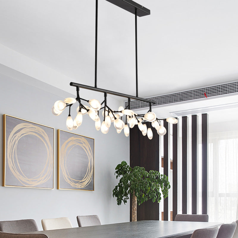 Glowworm Island Lighting Fixture Simplicity Acrylic 36 Bulbs Dining Room Ceiling Light Clearhalo 'Ceiling Lights' 'Island Lights' Lighting' 2462433