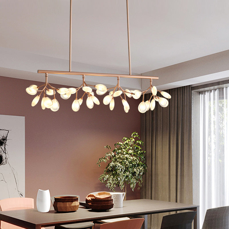 Glowworm Island Lighting Fixture Simplicity Acrylic 36 Bulbs Dining Room Ceiling Light Clearhalo 'Ceiling Lights' 'Island Lights' Lighting' 2462434