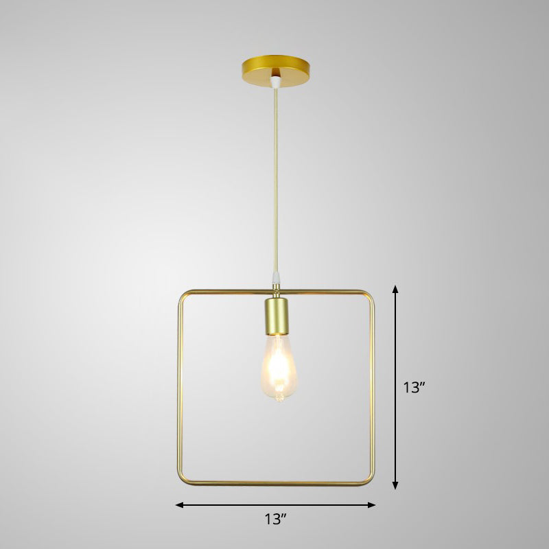 Gold Cage Frame Pendant Ceiling Light Nordic Metal 1 Bulb Dining Room Suspension Light Clearhalo 'Art Deco Pendants' 'Cast Iron' 'Ceiling Lights' 'Ceramic' 'Crystal' 'Industrial Pendants' 'Industrial' 'Metal' 'Middle Century Pendants' 'Pendant Lights' 'Pendants' 'Tiffany' Lighting' 2462473