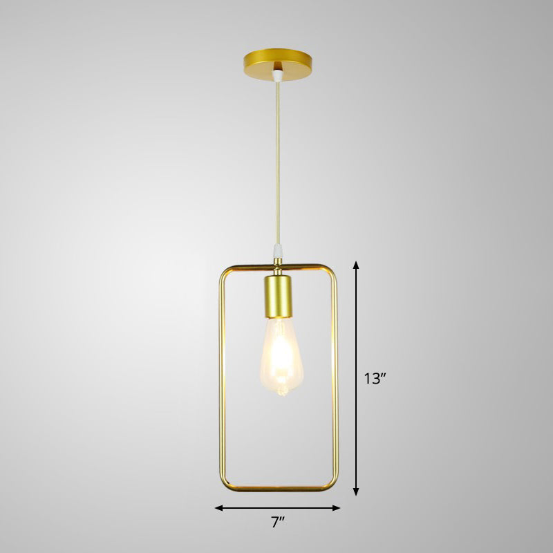 Gold Cage Frame Pendant Ceiling Light Nordic Metal 1 Bulb Dining Room Suspension Light Clearhalo 'Art Deco Pendants' 'Cast Iron' 'Ceiling Lights' 'Ceramic' 'Crystal' 'Industrial Pendants' 'Industrial' 'Metal' 'Middle Century Pendants' 'Pendant Lights' 'Pendants' 'Tiffany' Lighting' 2462480