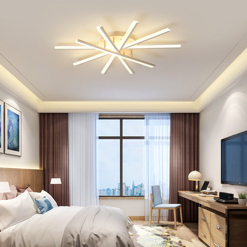 Burst LED Flush Mount Fixture Minimalist Acrylic Living Room Flush Mount Ceiling Light 5 White Clearhalo 'Ceiling Lights' 'Close To Ceiling Lights' 'Close to ceiling' 'Flush mount' Lighting' 2462512