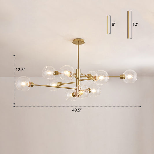 Postmodern Sputnik Chandelier Light Fixture Glass Living Room Hanging Ceiling Light Clearhalo 'Ceiling Lights' 'Chandeliers' 'Glass shade' 'Glass' 'Modern Chandeliers' 'Modern' Lighting' 2462594