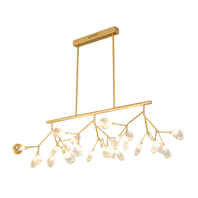 Minimalist Firefly Island Lamp Glass 27-Bulb Dining Room Suspended Lighting Fixture Clearhalo 'Ceiling Lights' 'Island Lights' Lighting' 2462662