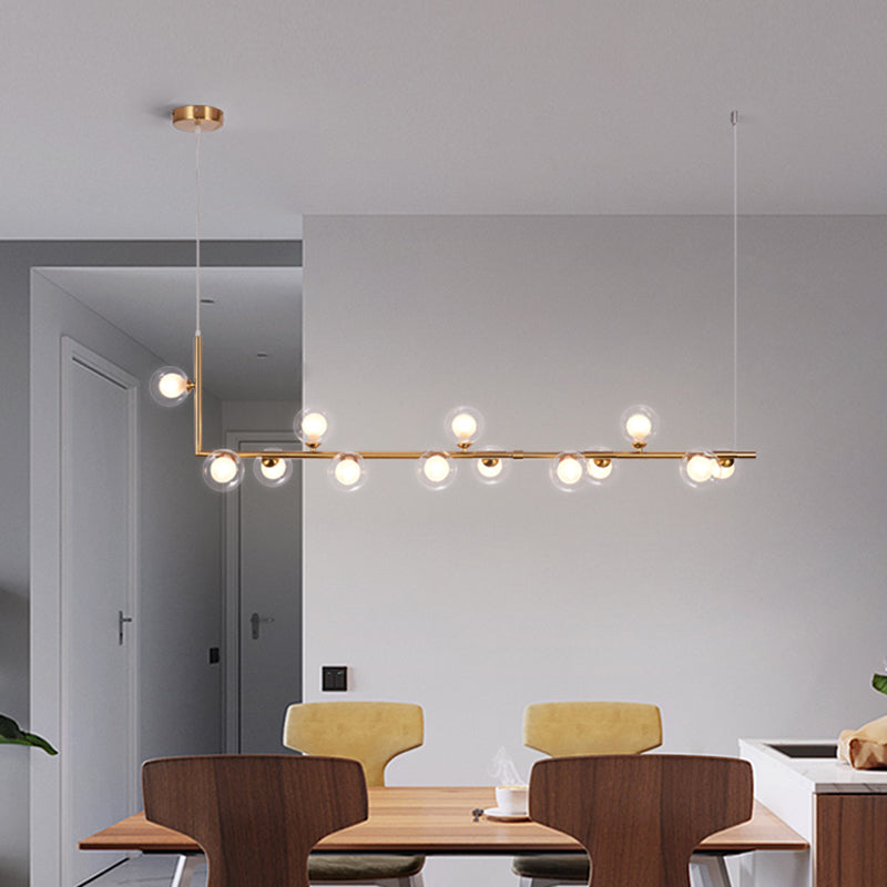 Ball Hanging Island Light Postmodern Glass Suspension Pendant Light for Dining Room Clearhalo 'Ceiling Lights' 'Island Lights' Lighting' 2462740