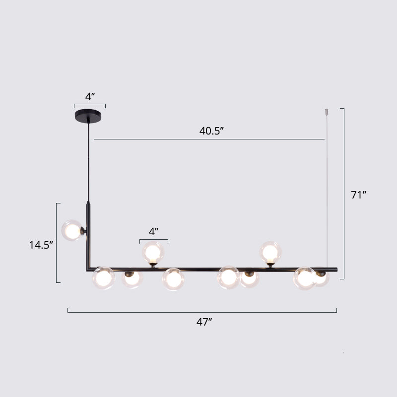 Ball Hanging Island Light Postmodern Glass Suspension Pendant Light for Dining Room Clearhalo 'Ceiling Lights' 'Island Lights' Lighting' 2462752