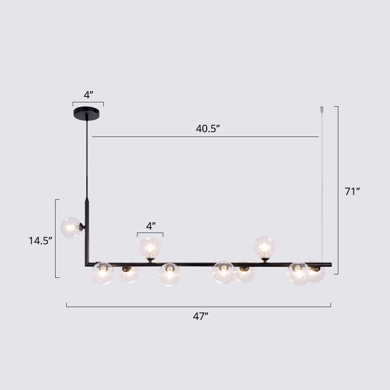 Ball Hanging Island Light Postmodern Glass Suspension Pendant Light for Dining Room Clearhalo 'Ceiling Lights' 'Island Lights' Lighting' 2462758