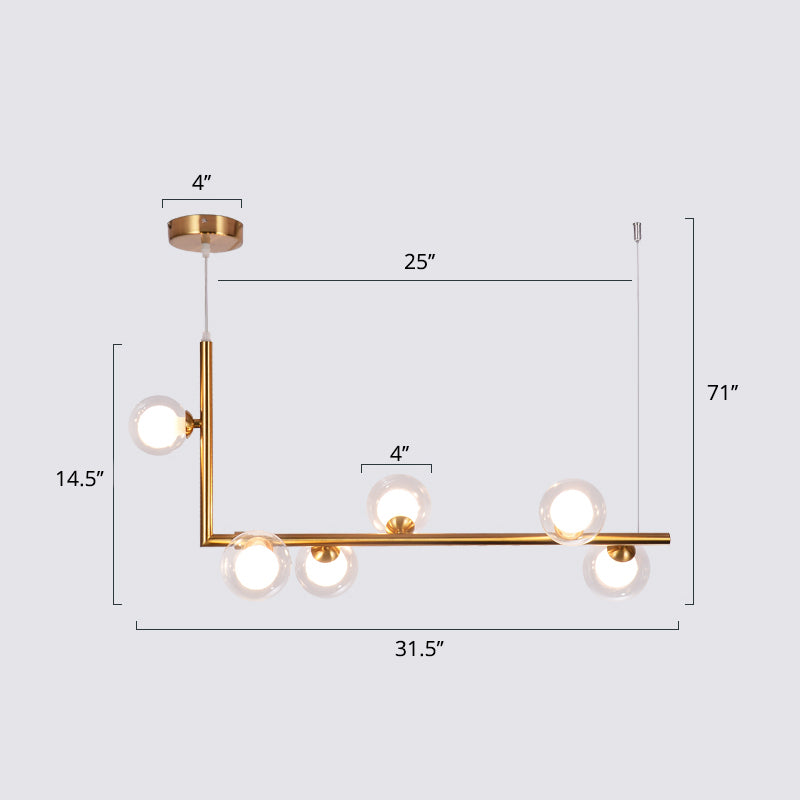 Ball Hanging Island Light Postmodern Glass Suspension Pendant Light for Dining Room Clearhalo 'Ceiling Lights' 'Island Lights' Lighting' 2462770