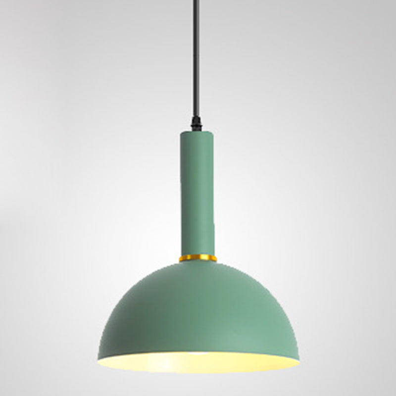 Metal Shaded Pendulum Light Nordic Style Single Suspension Lighting for Dining Room Green Semicircle Clearhalo 'Ceiling Lights' 'Pendant Lights' 'Pendants' Lighting' options 2462860_cb36ce08-845d-43a8-b446-43efde730a3a