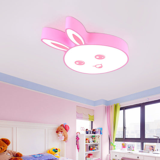 Cartoon Surface Mounted Led Ceiling Light Rabbit Head Shaped Flush Mount with Acrylic Shade for Kindergarten Pink Clearhalo 'Ceiling Lights' 'Close To Ceiling Lights' 'Close to ceiling' 'Flush mount' Lighting' 2462968