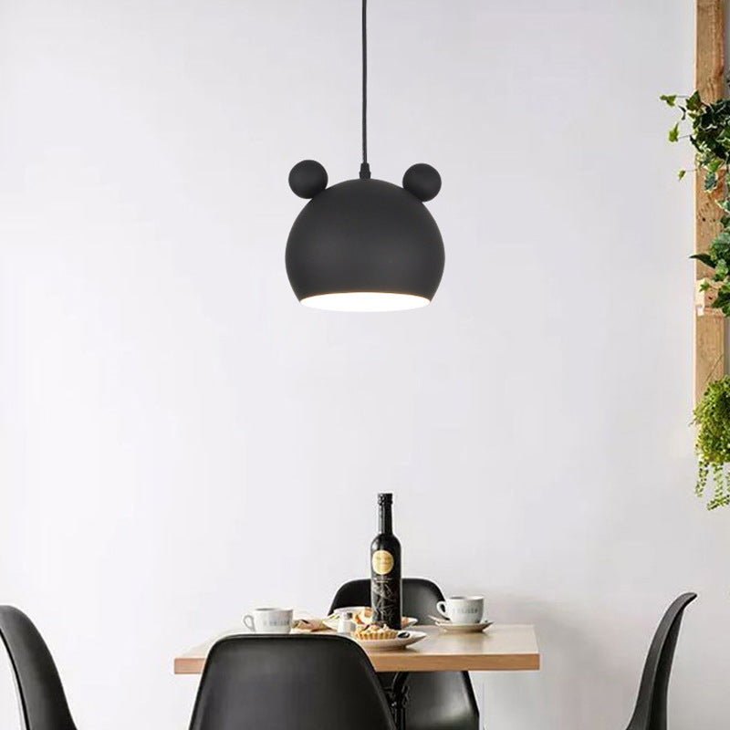 Metal Bear Head Pendant Ceiling Lamp Cartoon Hanging Light Fixture for Kindergarten Clearhalo 'Ceiling Lights' 'Pendant Lights' 'Pendants' Lighting' 2462989