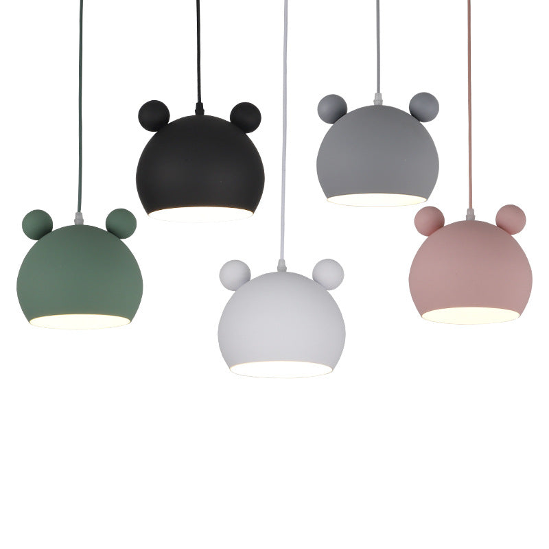 Metal Bear Head Pendant Ceiling Lamp Cartoon Hanging Light Fixture for Kindergarten Clearhalo 'Ceiling Lights' 'Pendant Lights' 'Pendants' Lighting' 2462991