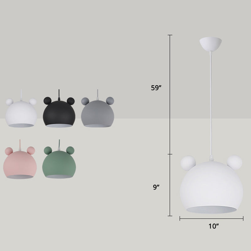 Metal Bear Head Pendant Ceiling Lamp Cartoon Hanging Light Fixture for Kindergarten Clearhalo 'Ceiling Lights' 'Pendant Lights' 'Pendants' Lighting' 2462998