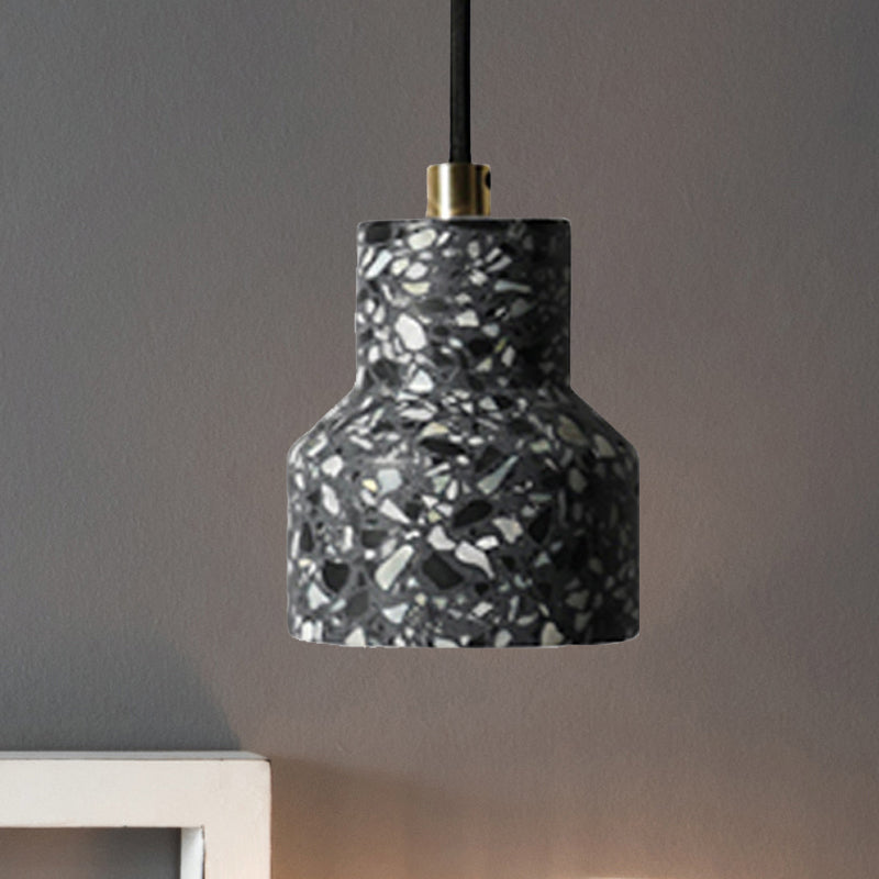 Cement Bell Pendant Ceiling Light Simplicity 1 Light Black/White/Pink Hanging Ceiling Light Black Clearhalo 'Ceiling Lights' 'Modern Pendants' 'Modern' 'Pendant Lights' 'Pendants' Lighting' 246313