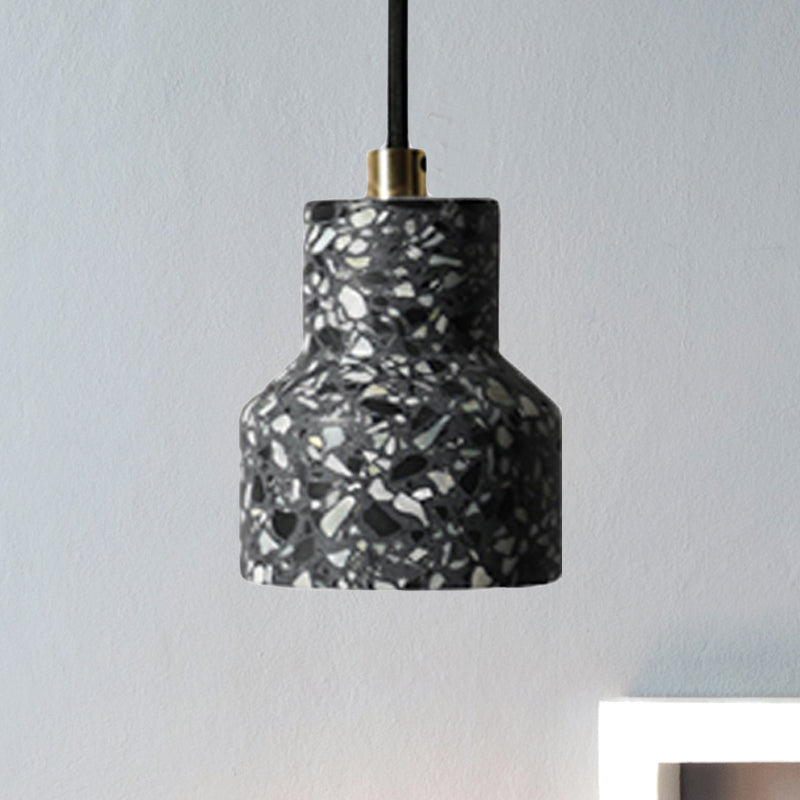 Cement Bell Pendant Ceiling Light Simplicity 1 Light Black/White/Pink Hanging Ceiling Light Clearhalo 'Ceiling Lights' 'Modern Pendants' 'Modern' 'Pendant Lights' 'Pendants' Lighting' 246314