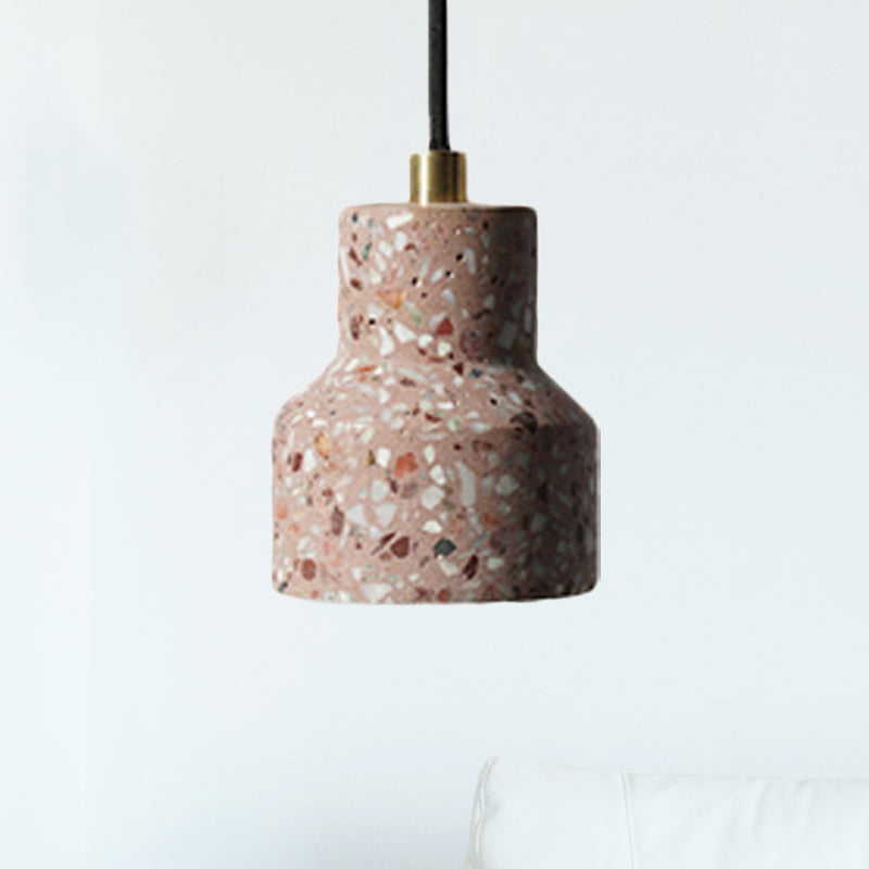 Cement Bell Pendant Ceiling Light Simplicity 1 Light Black/White/Pink Hanging Ceiling Light Clearhalo 'Ceiling Lights' 'Modern Pendants' 'Modern' 'Pendant Lights' 'Pendants' Lighting' 246316