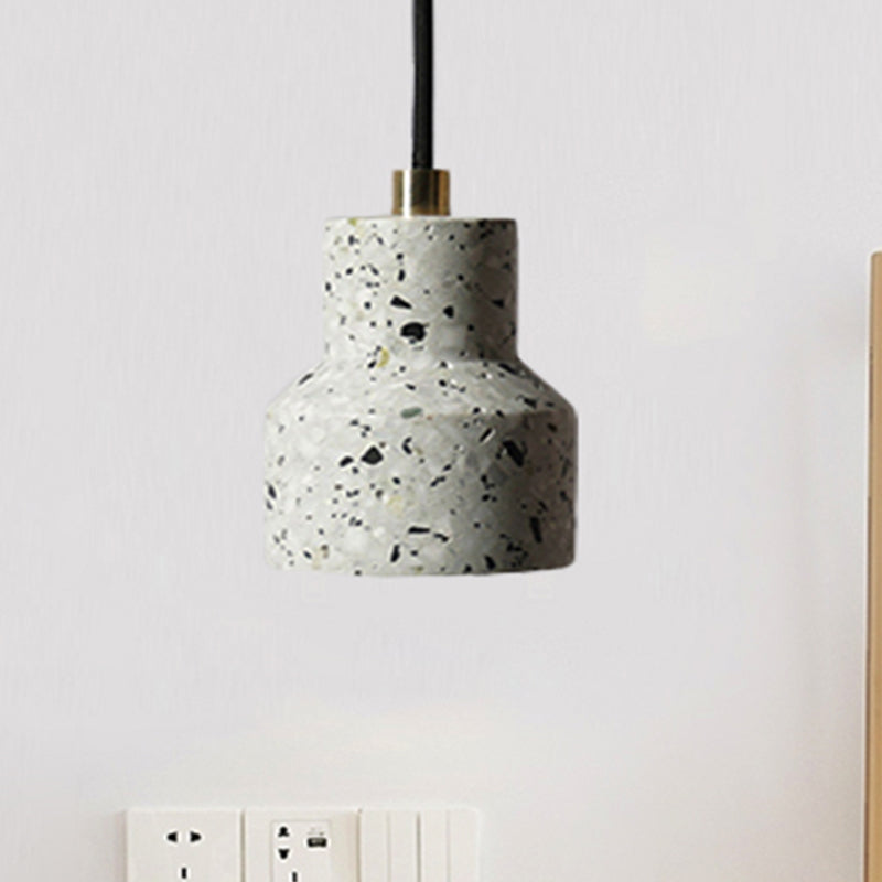 Cement Bell Pendant Ceiling Light Simplicity 1 Light Black/White/Pink Hanging Ceiling Light Clearhalo 'Ceiling Lights' 'Modern Pendants' 'Modern' 'Pendant Lights' 'Pendants' Lighting' 246318