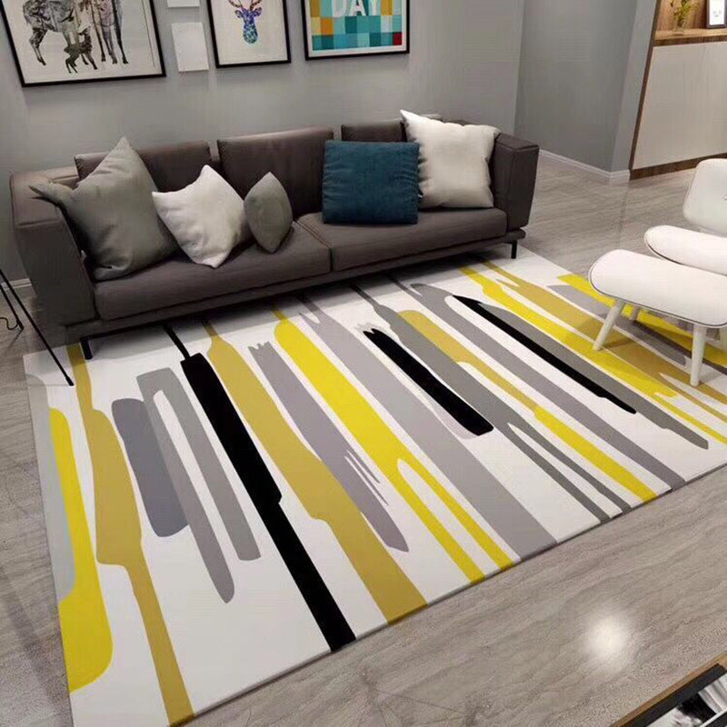 Minimalist Geometric Printed Rug Multi Color Polypropylene Area Carpet Non-Slip Backing Easy Care Indoor Rug for Parlor Yellow Clearhalo 'Area Rug' 'Modern' 'Rugs' Rug' 2463288