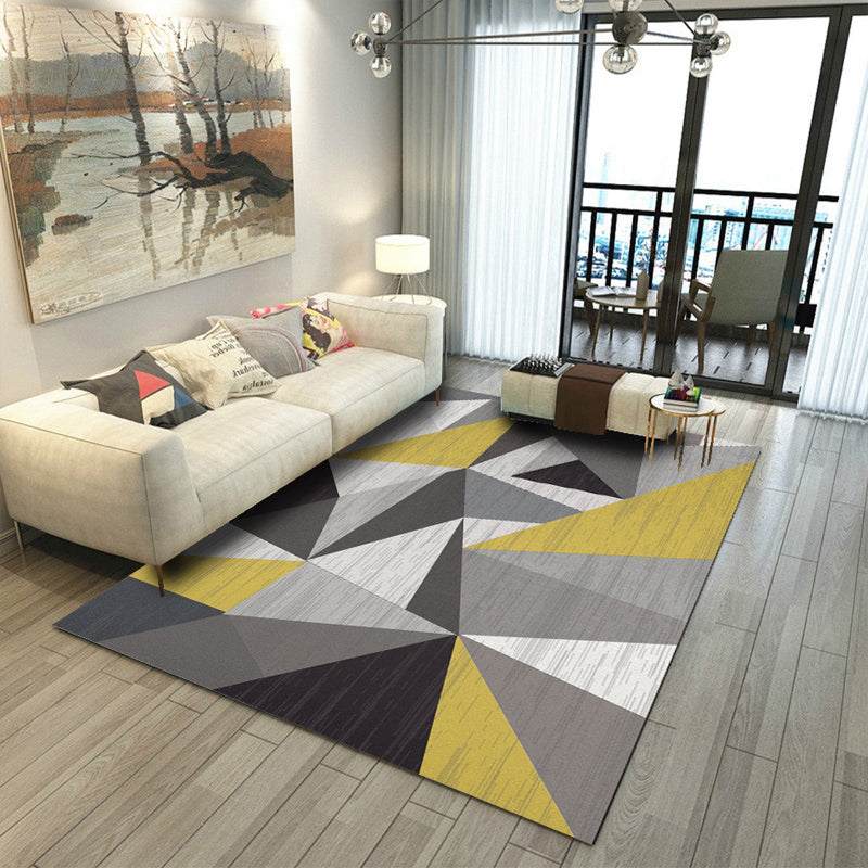 Scandinavian Living Room Rug Multicolored Geometric Printed Area Carpet Non-Slip Pet Friendly Indoor Rug Coffee Clearhalo 'Area Rug' 'Modern' 'Rugs' Rug' 2463323