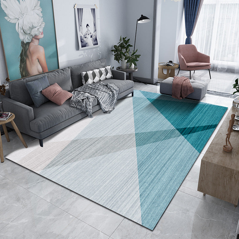 Scandinavian Living Room Rug Multicolored Geometric Printed Area Carpet Non-Slip Pet Friendly Indoor Rug Lake Green Clearhalo 'Area Rug' 'Modern' 'Rugs' Rug' 2463325