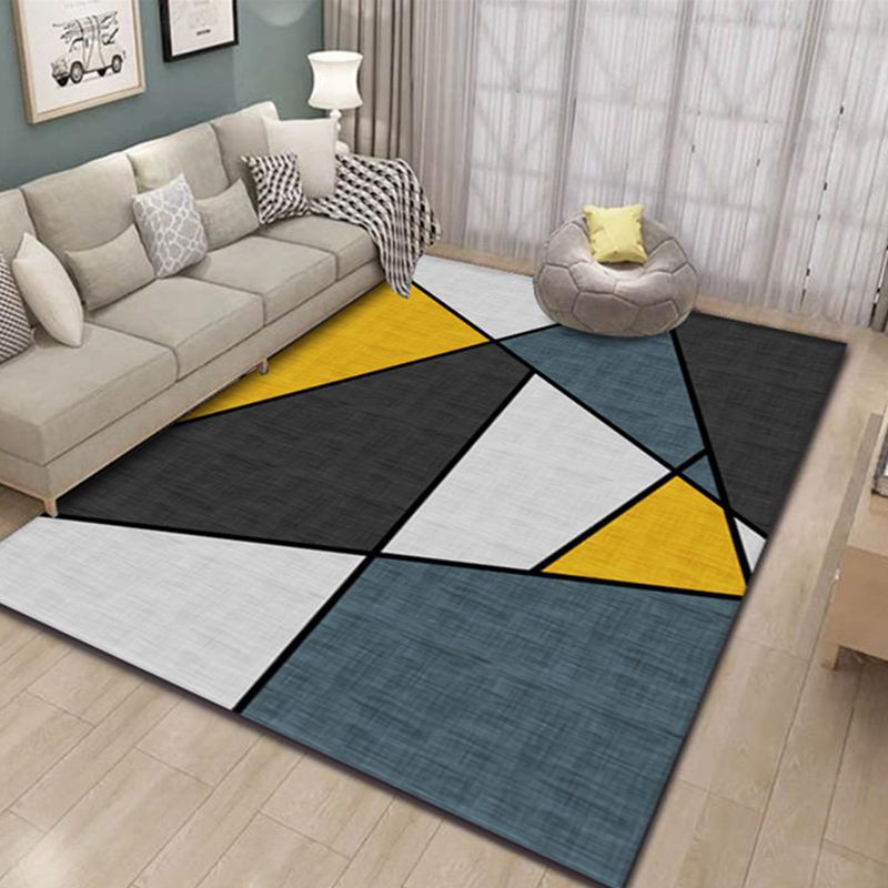 Nordic Geometric Printed Rug Multicolor Polypropylene Area Carpet Pet Friendly Easy Care Area Rug for Living Room Dark Blue Clearhalo 'Area Rug' 'Modern' 'Rugs' Rug' 2463329