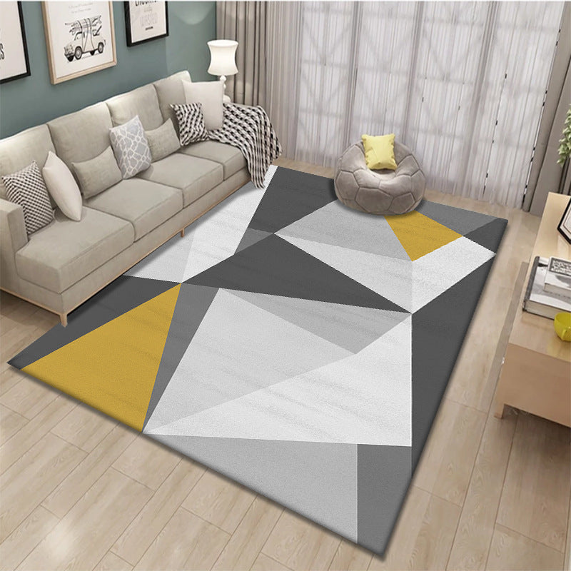 Nordic Geometric Printed Rug Multicolor Polypropylene Area Carpet Pet Friendly Easy Care Area Rug for Living Room Gray-Yellow Clearhalo 'Area Rug' 'Modern' 'Rugs' Rug' 2463330