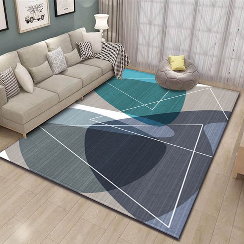 Nordic Geometric Printed Rug Multicolor Polypropylene Area Carpet Pet Friendly Easy Care Area Rug for Living Room Silver Gray Clearhalo 'Area Rug' 'Modern' 'Rugs' Rug' 2463332