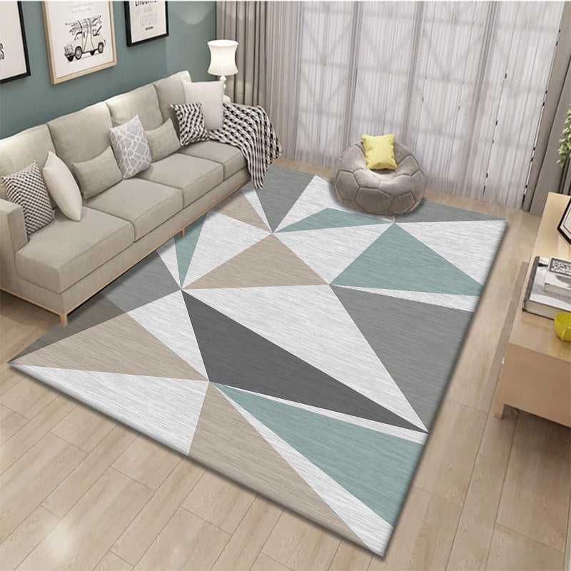 Nordic Geometric Printed Rug Multicolor Polypropylene Area Carpet Pet Friendly Easy Care Area Rug for Living Room Green Clearhalo 'Area Rug' 'Modern' 'Rugs' Rug' 2463334