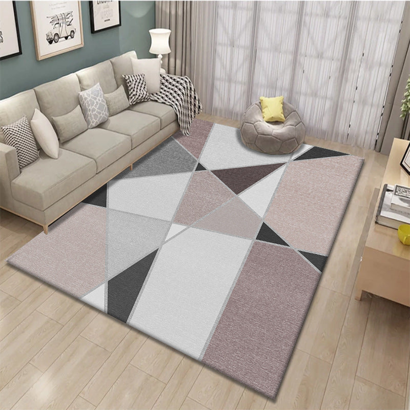 Nordic Geometric Printed Rug Multicolor Polypropylene Area Carpet Pet Friendly Easy Care Area Rug for Living Room Gray-Pink Clearhalo 'Area Rug' 'Modern' 'Rugs' Rug' 2463335