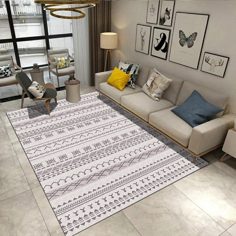 Multicolored Geo Printed Rug Polypropylene Nordic Area Rug Anti-Slip Backing Stain-Resistant Indoor Rug for Living Room Khaki Clearhalo 'Area Rug' 'Modern' 'Rugs' Rug' 2463343