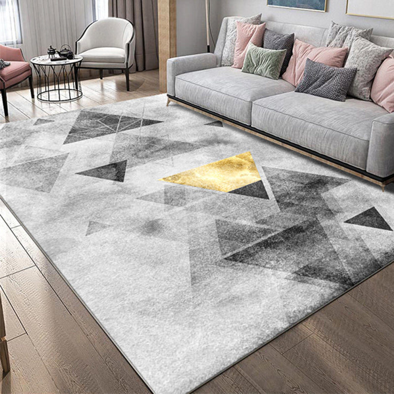 Scandinavian Geometric Printed Rug Multi Colored Simple Area Carpet Non-Slip Backing Washable Indoor Rug for Parlor Light Gray Clearhalo 'Area Rug' 'Modern' 'Rugs' Rug' 2463353