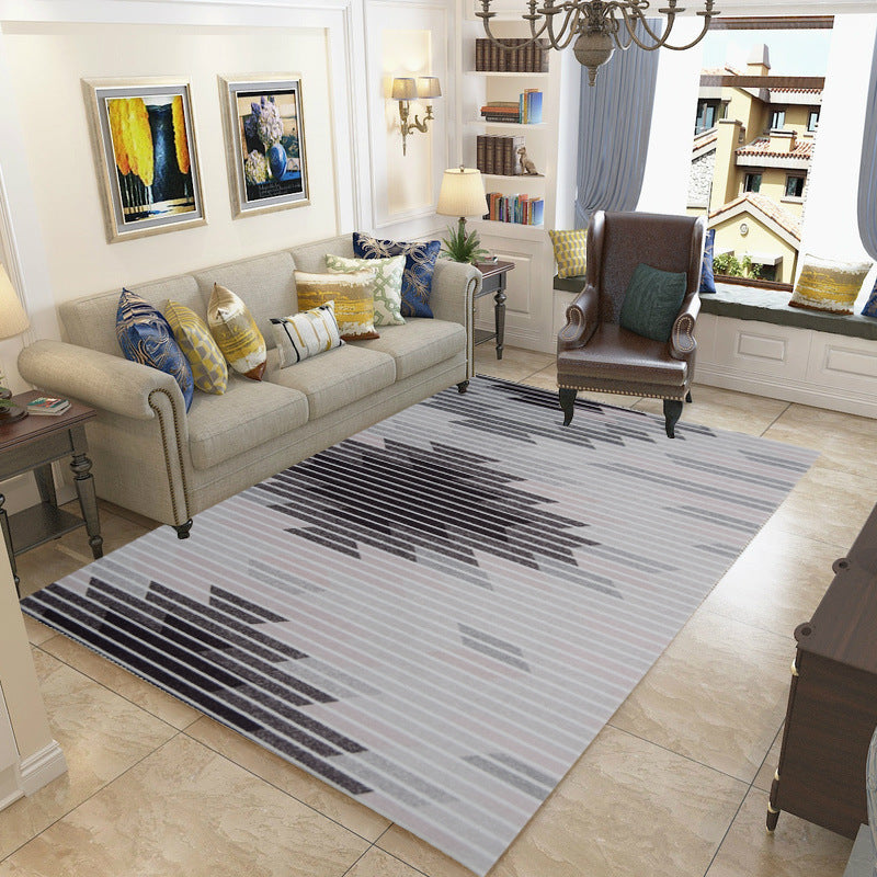 Nordic Living Room Rug Multicolored Geo Printed Area Carpet Polyster Non-Slip Backing Washable Indoor Rug Smoke Gray Clearhalo 'Area Rug' 'Modern' 'Rugs' Rug' 2463371