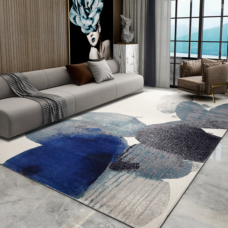 Scandianvian Living Room Rug Multi Color Geo Printed Area Carpet Synthetics Non-Slip Backing Stain-Resistant Rug Dark Blue Clearhalo 'Area Rug' 'Modern' 'Rugs' Rug' 2463545