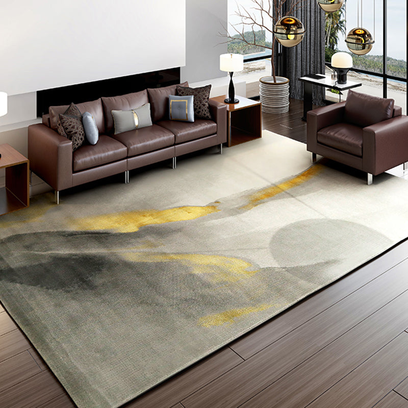 Scandianvian Living Room Rug Multi Color Geo Printed Area Carpet Synthetics Non-Slip Backing Stain-Resistant Rug Gray-Yellow Clearhalo 'Area Rug' 'Modern' 'Rugs' Rug' 2463558