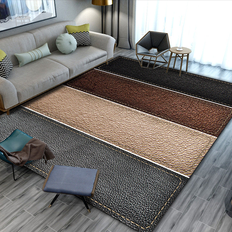 Multi Color Modern Rug Polyster Abstract Print Area Rug Non-Slip Pet Friendly Washable Area Carpet for Living Room Brown Clearhalo 'Area Rug' 'Modern' 'Rugs' Rug' 2463574