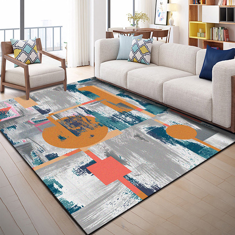 Nordic Geo Printed Rug Multi Color Polypropylene Area Carpet Non-Slip Backing Easy Care Indoor Rug for Parlor Grey Clearhalo 'Area Rug' 'Modern' 'Rugs' Rug' 2463626