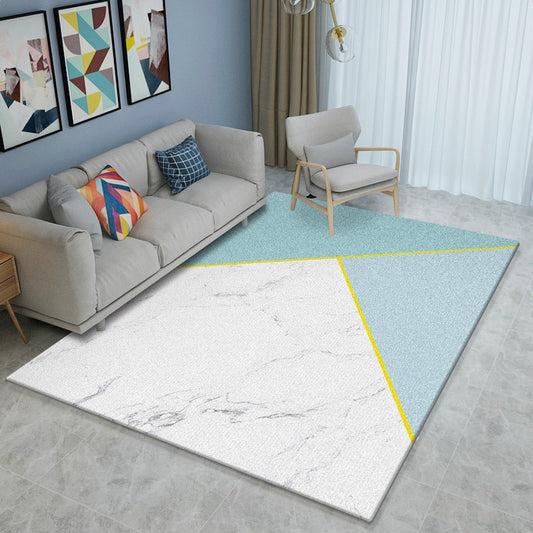 Relaxing Geometric Printed Rug Multi Color Synthetics Area Carpet Non-Slip Backing Pet Friendly Indoor Rug for Parlor Blue-White Clearhalo 'Area Rug' 'Modern' 'Rugs' Rug' 2463668