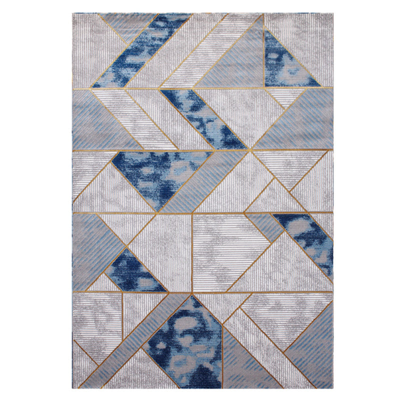 Modern Living Room Rug Multi Colored Abstract Printed Area Carpet Polyster Non-Slip Stain-Resistant Indoor Rug Gray-Blue Clearhalo 'Area Rug' 'Modern' 'Rugs' Rug' 2463787