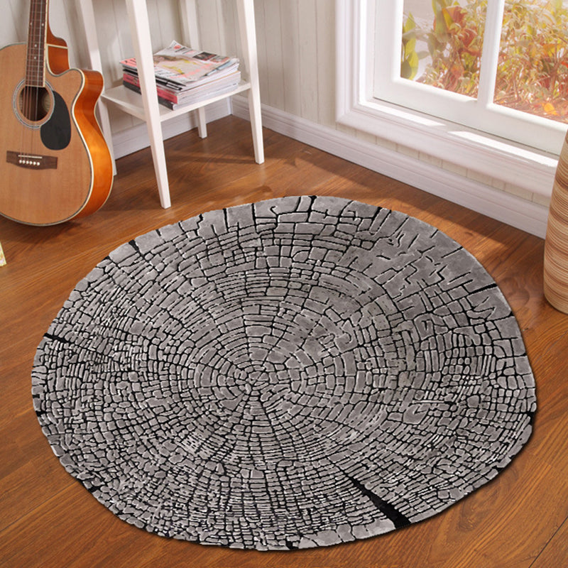 Modern 3D Printed Rug Multi Colored Synthetics Area Carpet Non-Slip Backing Machine Washable Area Rug for Bedroom Grey Clearhalo 'Area Rug' 'Rug' 2463915